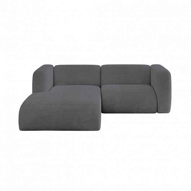 ALTDECOR ROHOVÁ SEDAČKA S LEVOU OTOMANOU MIRA-L1 227x179x89 Tmavě šedá Manšestr