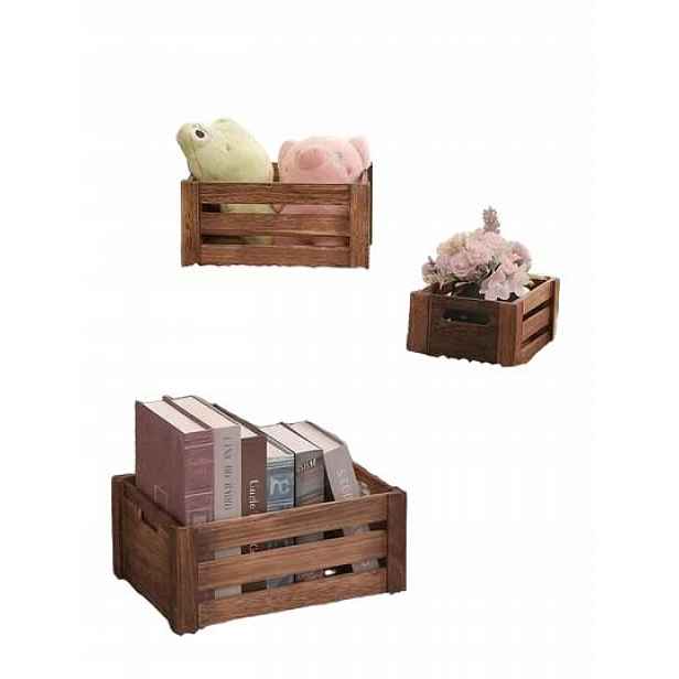 Shein Hnědá Krabička 3-PACK I0K S07__35X25X15