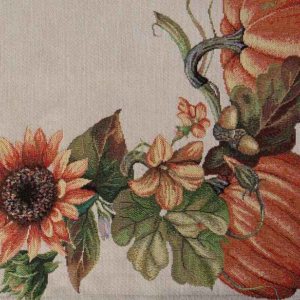 Ubrus 140x180 Cho přírodní oranžová dýně slunečnice gobelínová