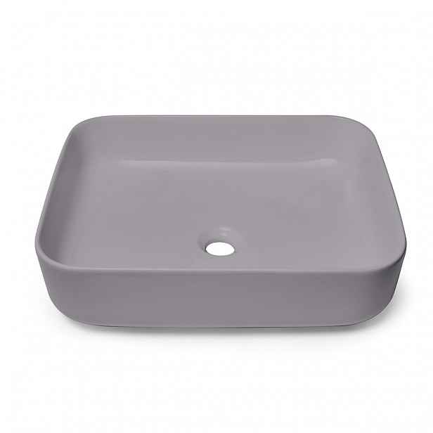Umyvadlo na desku Swiss Aqua Technologies Infinitio 50x39 cm šedá mat bez přepadu SATINF5039LGRM