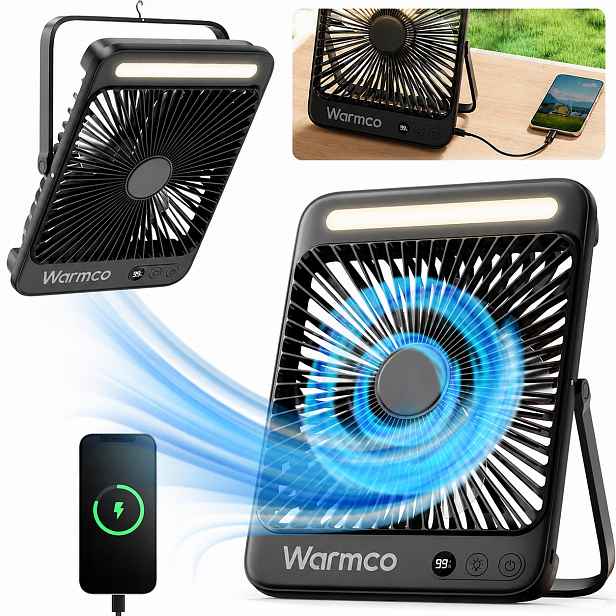 Usb ventilátor Tichý mini bivakovací stolní ventilátor chlazení 20000 mAh