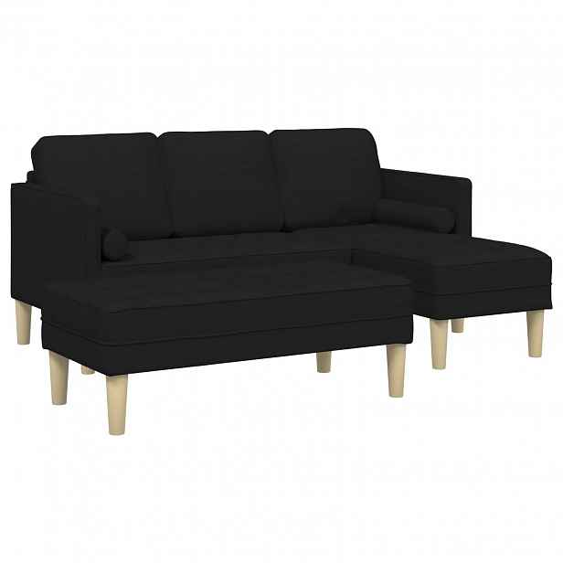 vidaXL Set pohovek 2 ks Černá Polyester