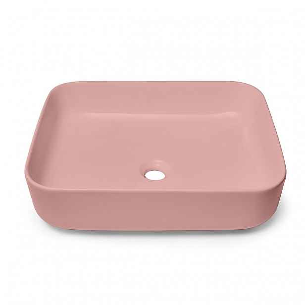 Umyvadlo na desku Swiss Aqua Technologies Infinitio 50x39 cm růžová mat bez přepadu SATINF5039PM