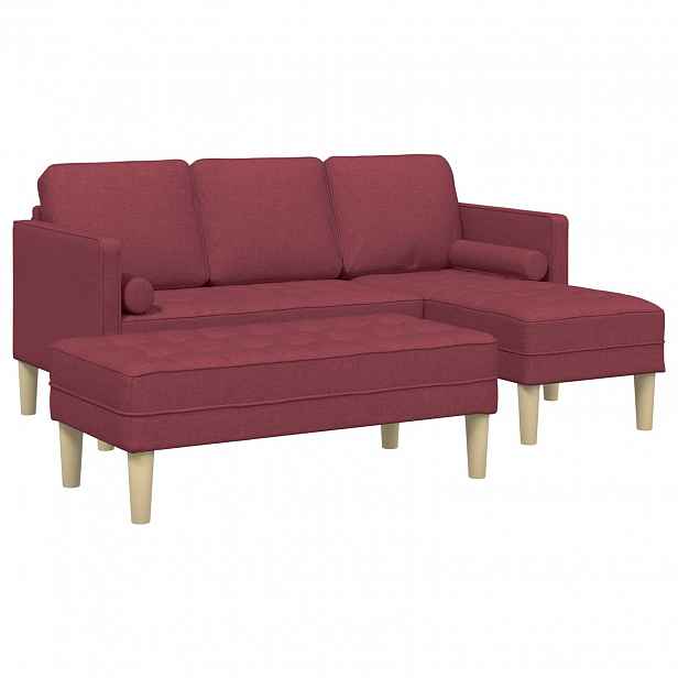 vidaXL Set pohovek 2 ks Víno Červené Polyester
