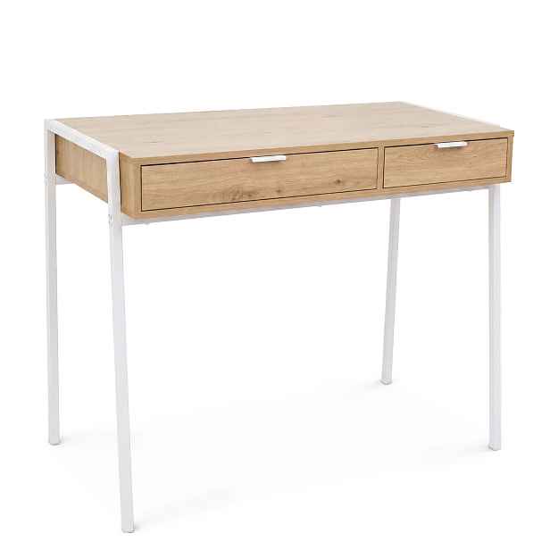 Ak furniture Psací stůl Zentia 100 cm bílý/dub Artisan