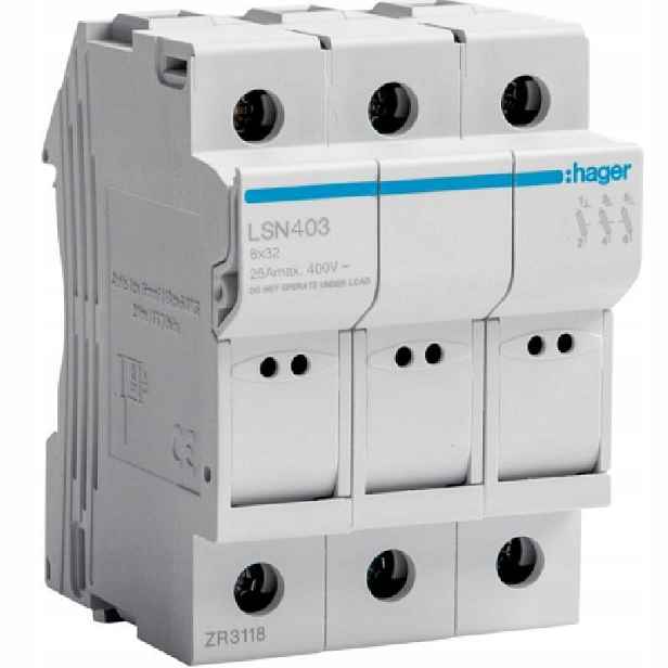 Modulární pojistková základna 3P 25A 500V LSN403 8.5x32