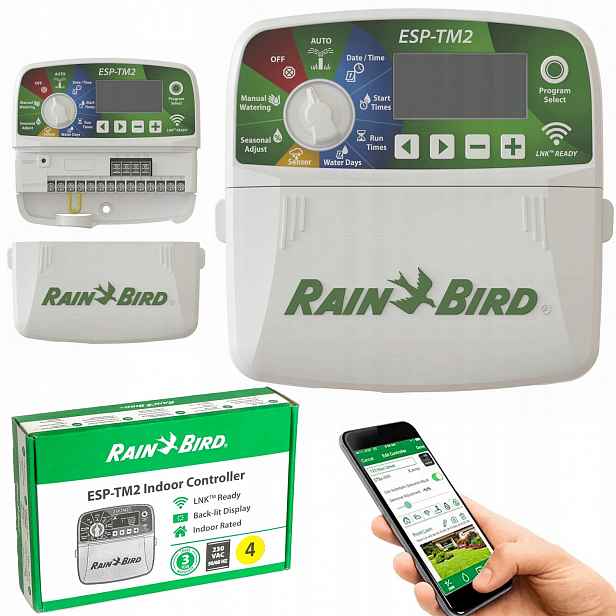 Regulátor Zavlažování 4 Sekce Wifi Ready TM2 Vnitřní Rain Bird Wew.