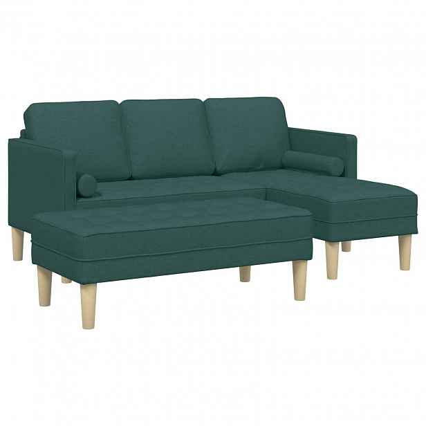 vidaXL Set pohovek 2 ks Tmavě zelená Polyester