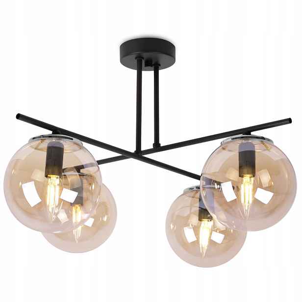 Závěsné Stropní Svítidlo Lustr Elegantní Skleněný Chrom Glamour Bílé Koule
