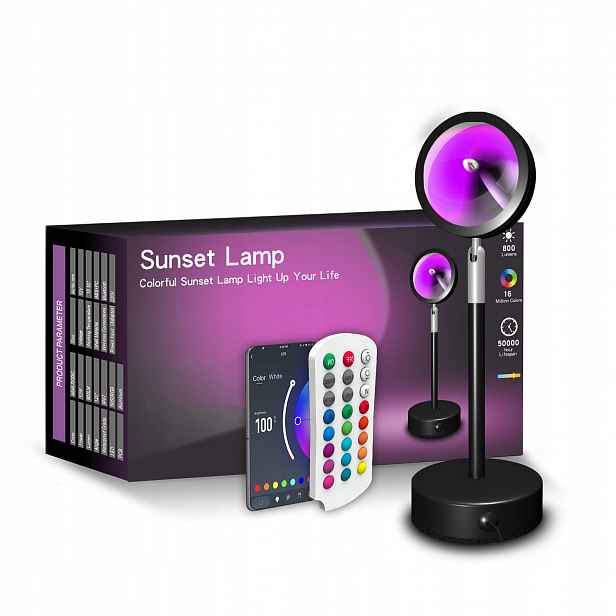 Inteligentní Led Lampa Západ Slunce Bluetooth Dálkový Ovladač