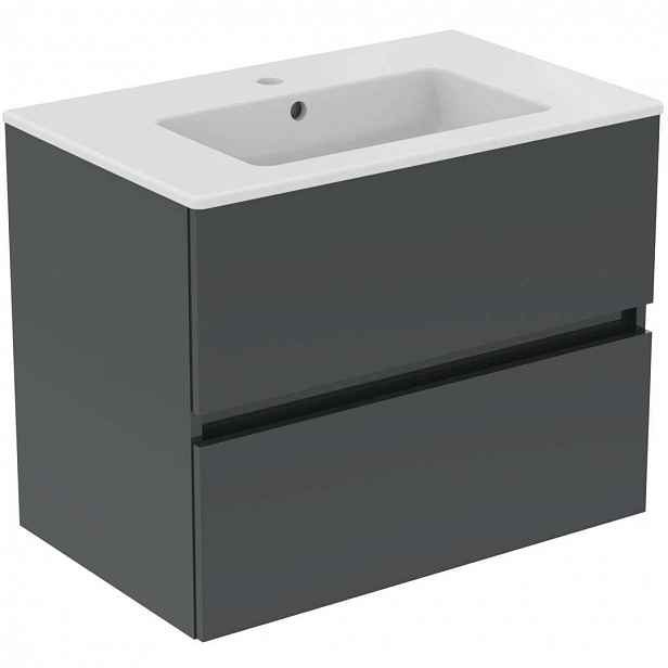 Ideal Standard Eurovit+ - Skříňka s umyvadlem, 55x70x44 cm, 2 zásuvky, tmavě šedá R0573TI