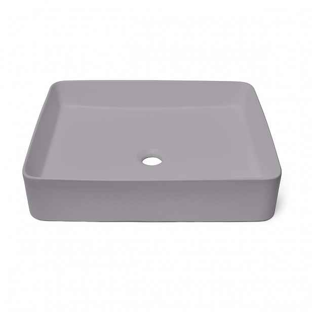 Umyvadlo na desku Swiss Aqua Technologies Infinitio 50x40 cm šedá mat bez přepadu SATINF5040LGRM