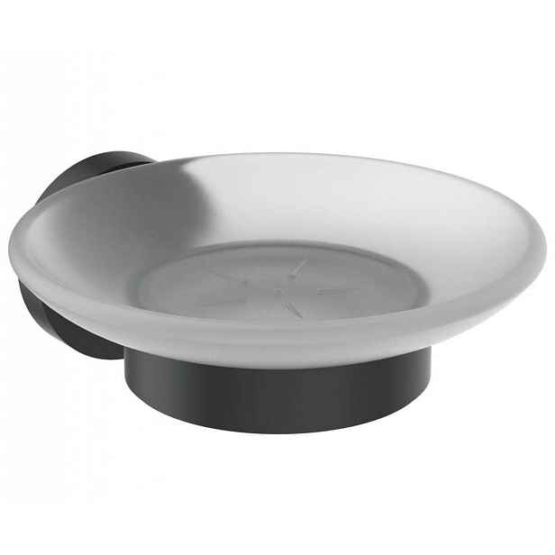Ideal Standard IOM - Mýdlenka s držákem, černá/satinované sklo A9122XG