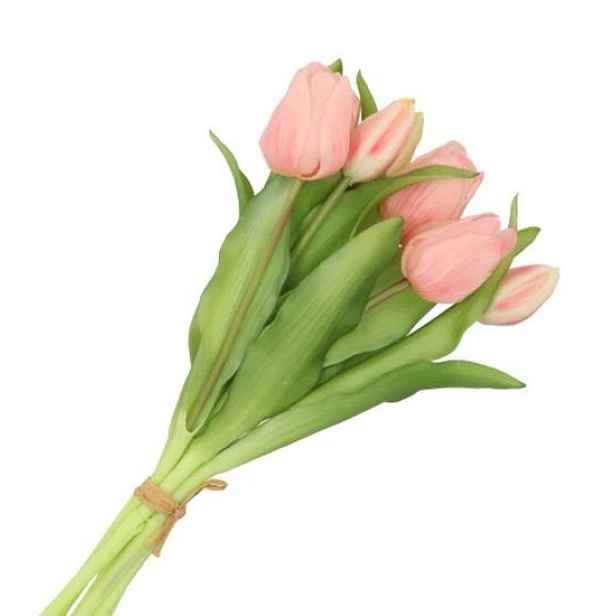 Kytice 7ks růžových realistických tulipánů Tulips - 17*30 cm daan kromhout
