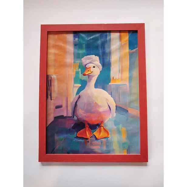 Rámeček borovicový červený 61x91,5 na fotografii klasický Dřevo boho