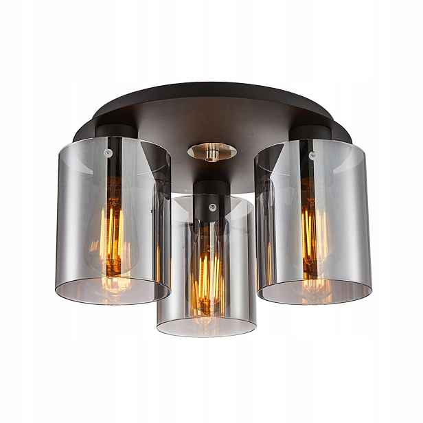 Stropní Svítidlo Stropní Svítidlo na omítku Sardo Černá 3xE27 40W Moderní Italux
