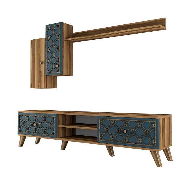 Televizní stěna Classe Walnut and Chalcedony