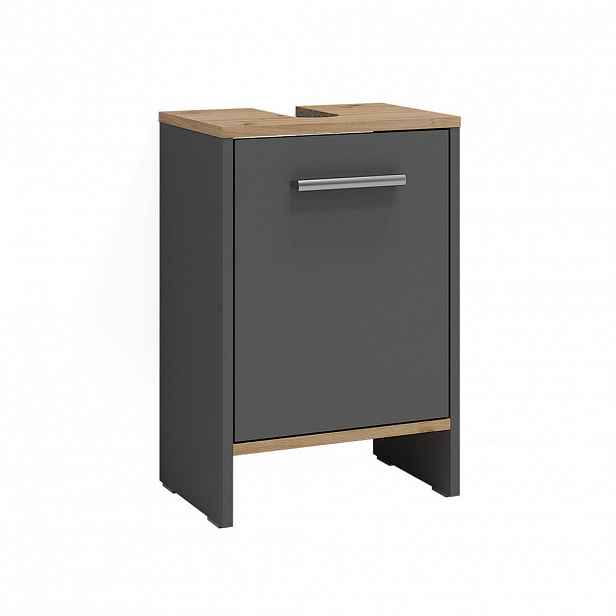 Vicco ZÁKLADNÍ SKŘÍŇKA POD UMYVADLO Karli Antracit/zlatý dub 38.2 x 57 cm s dveřmi