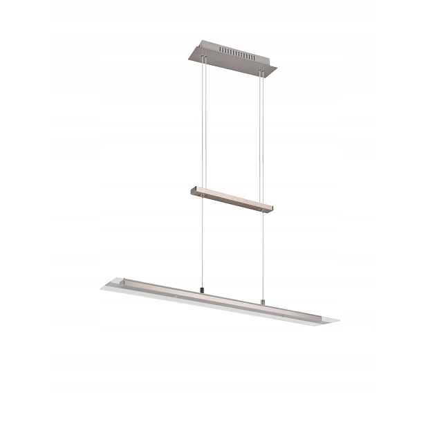 Závěsná lampa podlouhlá 80 cm skleněná stříbrná Led 3000K nad stůl Rl