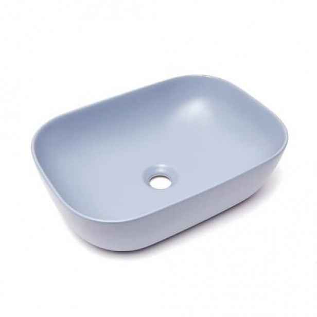 Umyvadlo na desku Swiss Aqua Technologies Infinitio 45,5x32,5 cm tmavě modrá mat bez přepadu SATINF4532DBLM