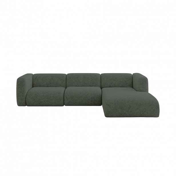 ALTDECOR ROHOVÁ SEDAČKA S PRAVOU OTOMANOU MIRA-L2 318x179x89 Zelená Velur