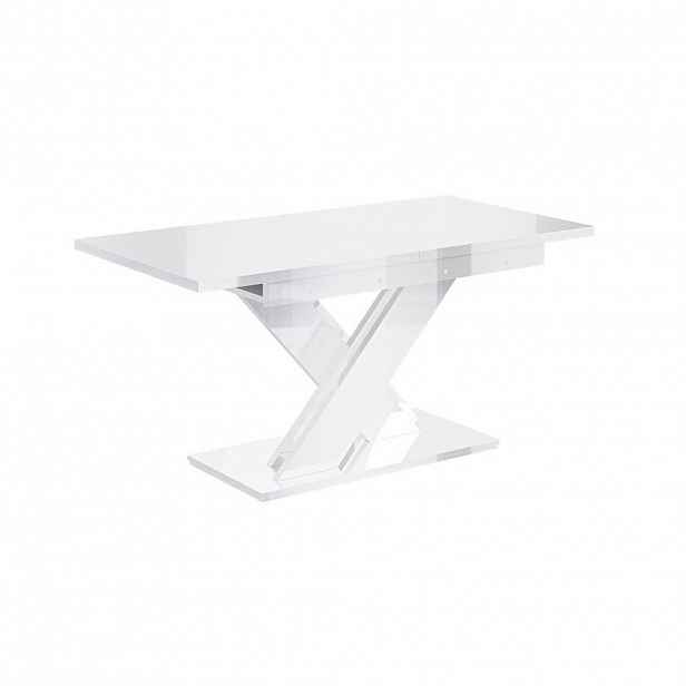 ALTDECOR VÝSUVNÝ jídelní stůl 140–180 × 80 × 75 cm – vysoce lesklá bílá – RONX