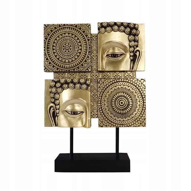 Figurka Mandala buddhistická zlatá 34 cm Harmonie domu Glamour