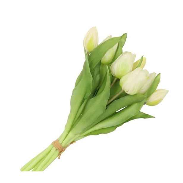 Kytice 7ks bílých realistických tulipánů Tulips - 17*30 cm daan kromhout