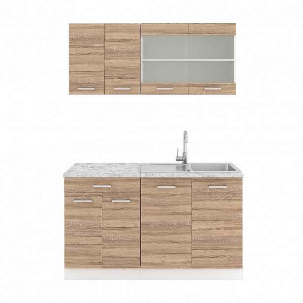 Vicco JEDNOTKOVÁ KUCHYNĚ R-Line Sonoma 140 cm s pracovní deskou