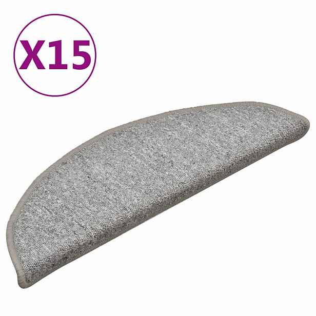 vidaXL Rohožky na schody 15 ks 56 x 17 x 3 cm Non-Slip Bílá a šedá