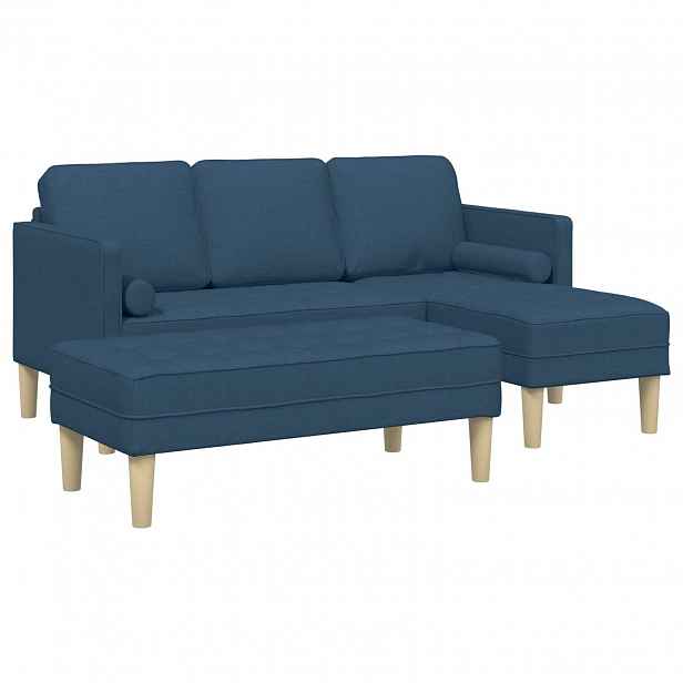 vidaXL Set pohovek 2 ks Modrá Polyester