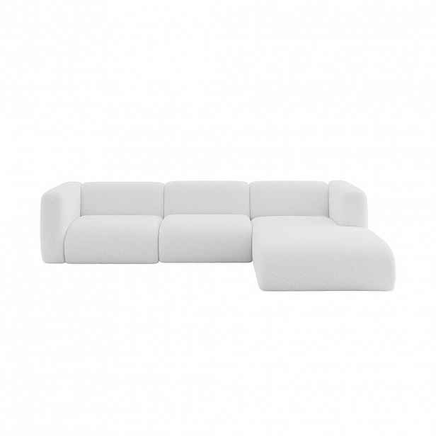 ALTDECOR ROHOVÁ SEDAČKA S PRAVOU OTOMANOU MIRA-L2 318x179x89 Bílá Bouclé