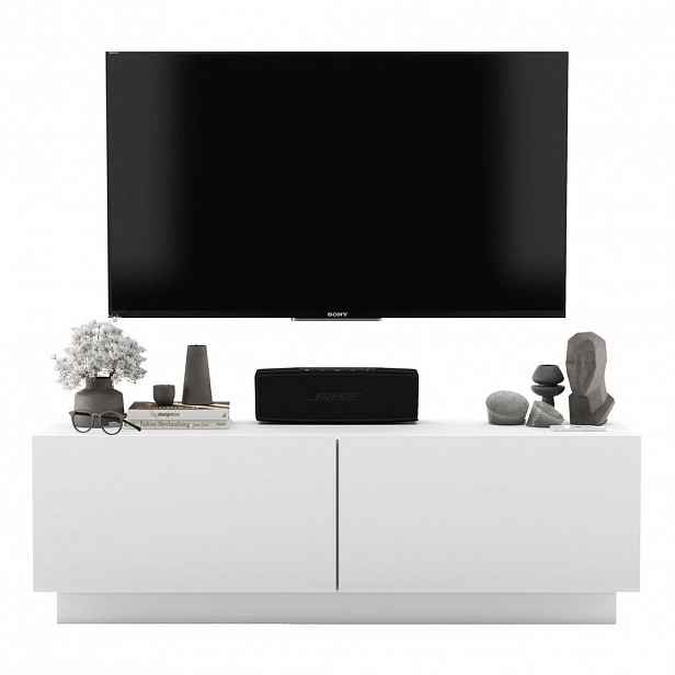 Meble Lindner TV stolek Enjoy Bílá mat 120 cm se soklem