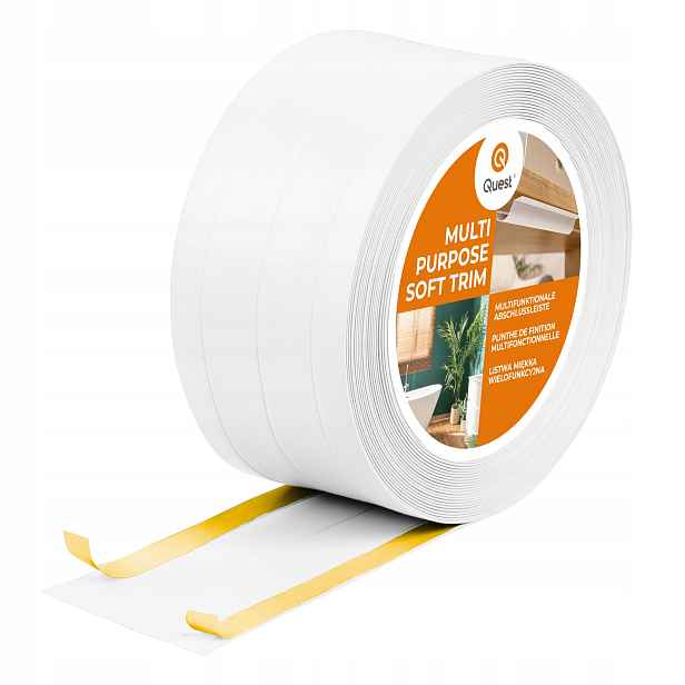 Multifunkční lišta z Pvc 4v1 samolepicí, bílá, 20 m, 120 mm, W3