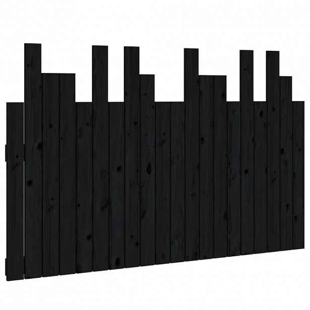 vidaXL Nástěnné čelo postele černé 127,5x3x80 cm masivní borové dřevo
