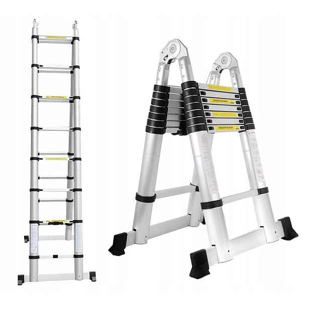 Žebřík Skládací Teleskopický Hliníkový 3,2m 150KG