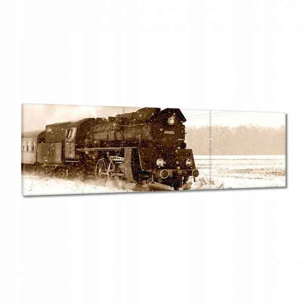 Obrazy 120x40 Parovoz Ol4959 ve sněhové bouři