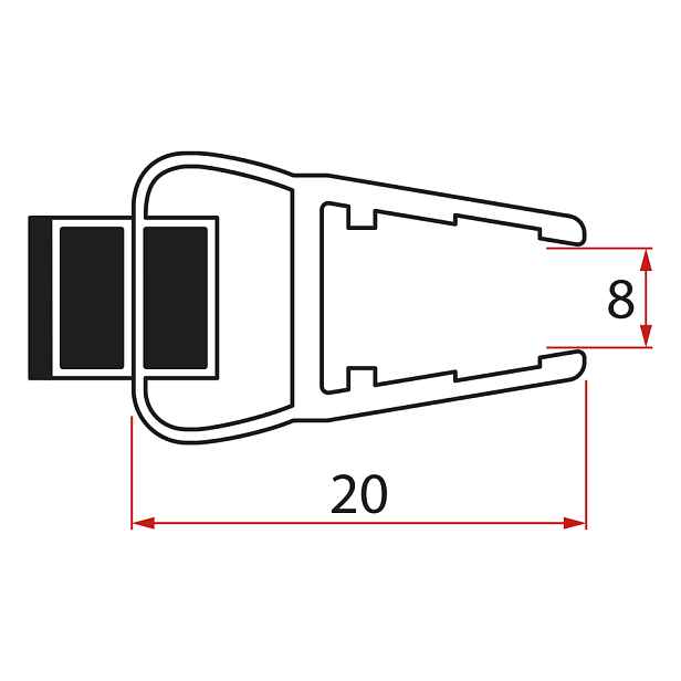 Polysan Set magnetických těsnění pro sklo 8mm a 3M pro nalepení , 2000mm (2ks)