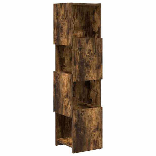 vidaXL Rohová skříňka 25,5x25x102cm Kompozitní dřevo Kouřový dub