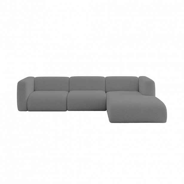 ALTDECOR ROHOVÁ SEDAČKA S PRAVOU OTOMANOU MIRA-L2 318x179x89 Šedá Bouclé