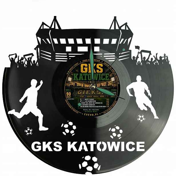 Gks Katowice Nástěnné hodiny Vinylová deska Moderní dekorativní jako Dárek