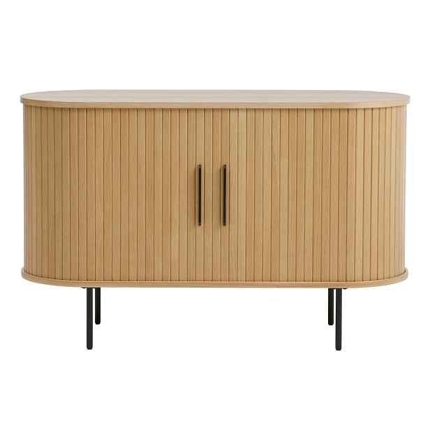 Komoda v dekoru dubu s posuvnými dveřmi v přírodní barvě 120x76x45 cm Nola – Unique Furniture