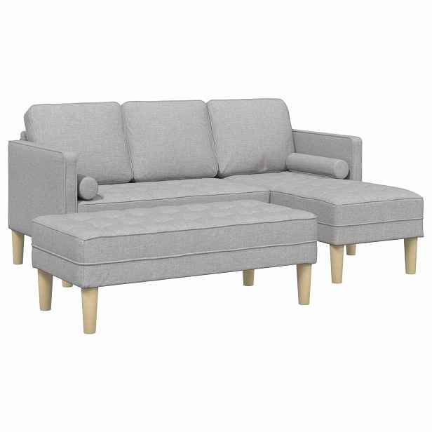 vidaXL Set pohovek 2 ks Oblačno šedá Polyester
