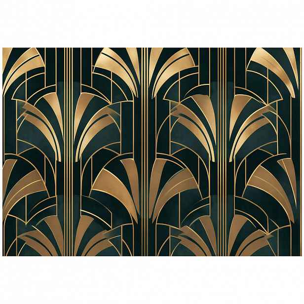 Wallarena FOTOTAPETA Art Deco Zlatozelená 400x280 cm