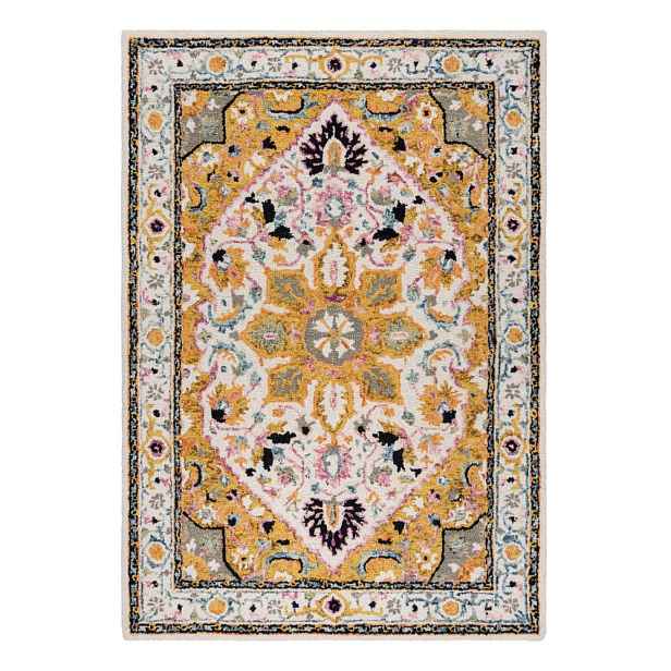 Žlutý vlněný koberec 170x120 cm Dahlia - Flair Rugs