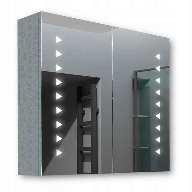 Dřevěná skříňka 80x70 Led zrcadlo Neptun Beton