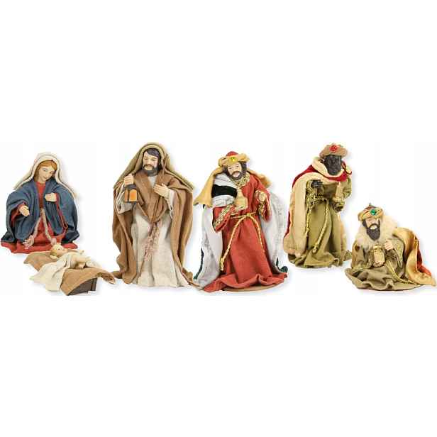 Krásné orientální figurky do betlému v oblečení – 6 dílů – max. 11 cm vysoké