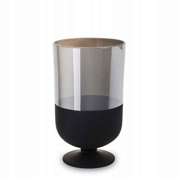 Váza černo stříbrná elegantní velká na květiny 27 cm kalich
