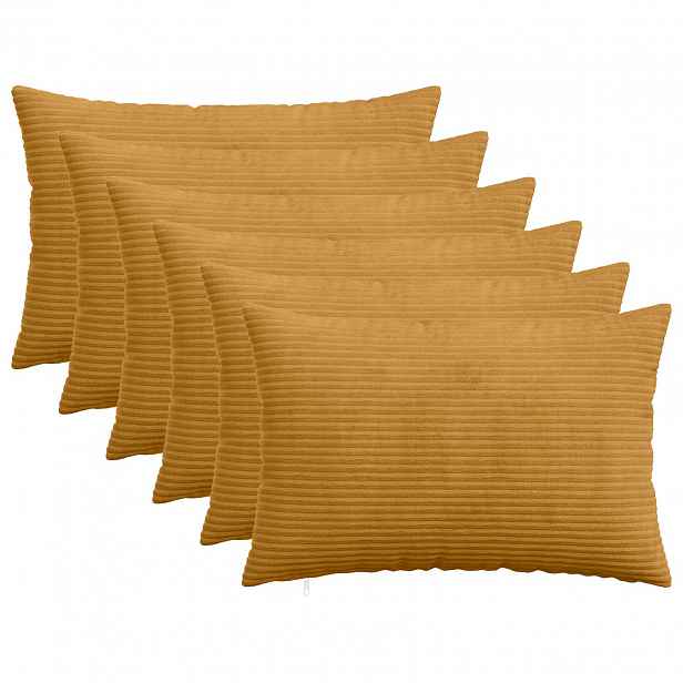 vidaXL Povlak na polštář 6 pcs HEERLEN Žlutá 40 x 60 cm manšestr