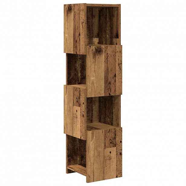 vidaXL Rohová skříňka 25,5x25x102cm Kompozitní dřevo Staré dřevo
